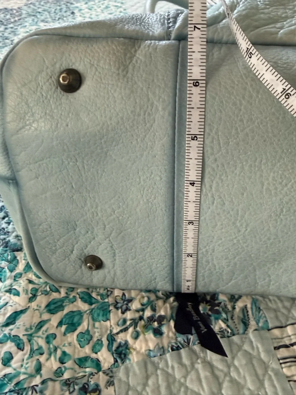 We The Free Emerson Light Blue Leather Tote - Picture 9 of 12